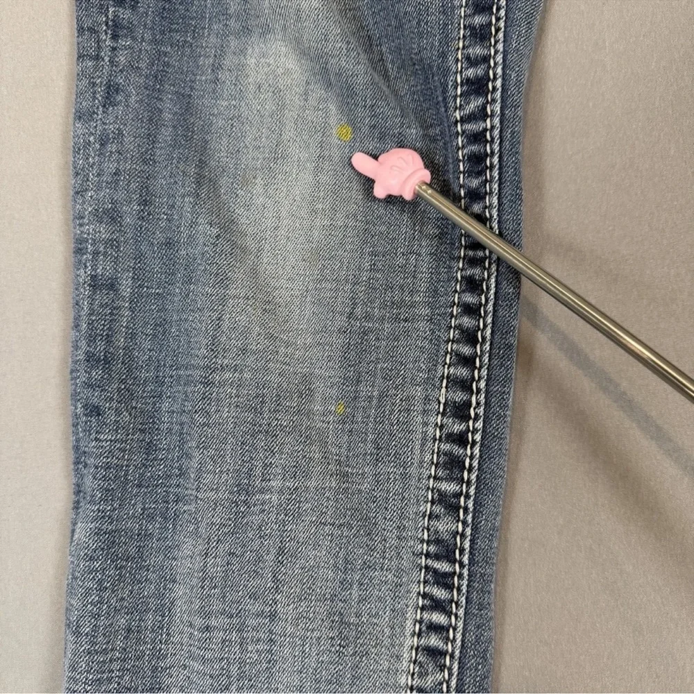 Miss Me Women's Distressed Blue Straight Leg Jeans - Picture 7 of 12